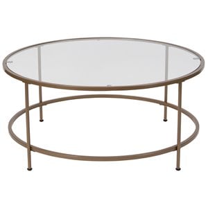 Flash Furniture Round Glass Top Coffee Table
