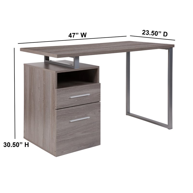 Flash Furniture Harwood Wooden Writing Desk In Light Ash Nan Jn 2634 Gg