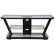 Flash Furniture Harbor Hills Glass Metal Frame TV Stand in Black