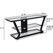 Flash Furniture Harbor Hills Glass Metal Frame TV Stand in Black