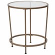 Flash Furniture Glass Top End Table in Matte Gold