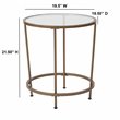 Flash Furniture Glass Top End Table in Matte Gold