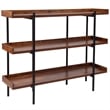 Flash Furniture Mayfair 3 Shelf Wooden Bookcase in Rustic Wood Grain and Black