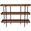 Flash Furniture Mayfair 3 Shelf Wooden Bookcase in Rustic Wood Grain and Black