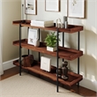 Flash Furniture Mayfair 3 Shelf Wooden Bookcase in Rustic Wood Grain and Black
