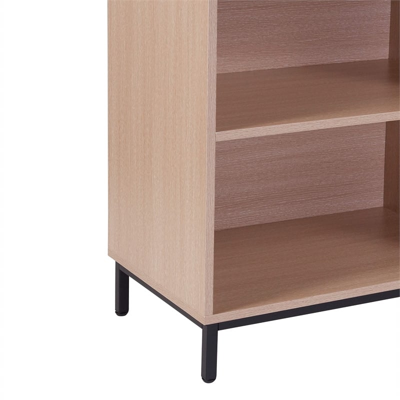 Flash Furniture Dudley 4 Cubby Wood Bookcase in Oak