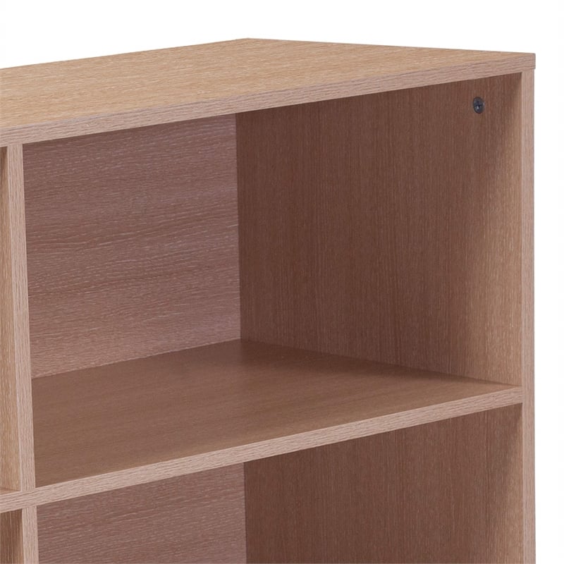 Flash Furniture Dudley 4 Cubby Wood Bookcase in Oak
