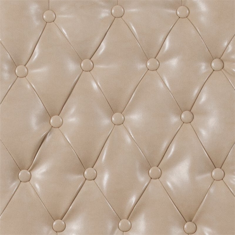 Flash Furniture Hercules Leather Upholstered Parson Dining Side Chair in Beige