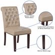 Flash Furniture Hercules Leather Upholstered Parson Dining Side Chair in Beige
