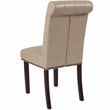 Flash Furniture Hercules Leather Upholstered Parson Dining Side Chair in Beige