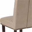 Flash Furniture Hercules Leather Upholstered Parson Dining Side Chair in Beige
