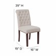Flash Furniture Hercules Fabric Upholstered Parson Dining Side Chair in Beige