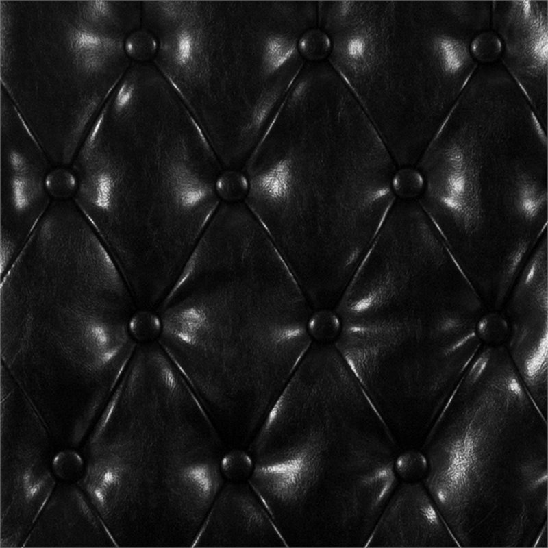 Flash Furniture Hercules Leather Upholstered Parson Dining Side Chair in Black