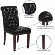 Flash Furniture Hercules Leather Upholstered Parson Dining Side Chair in Black