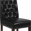 Flash Furniture Hercules Leather Upholstered Parson Dining Side Chair in Black