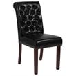 Flash Furniture Hercules Leather Upholstered Parson Dining Side Chair in Black