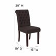 Flash Furniture Hercules Fabric Upholstered Parson Dining Side Chair in Brown