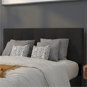 Flash Furniture Bedford Tufted Full Panel Headboard in Black Fabric