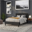 Flash Furniture Bedford Tufted Full Panel Headboard in Black Fabric