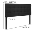 Flash Furniture Bedford Tufted Full Panel Headboard in Black Fabric