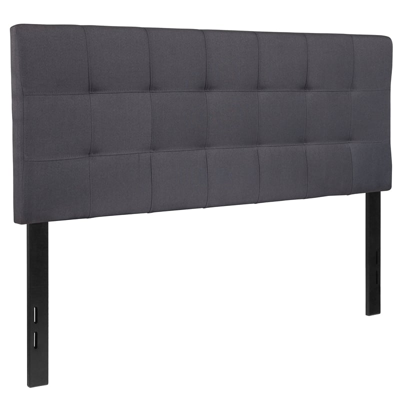 flash furniture bedford tufted full panel headboard in dark gray