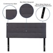 Flash Furniture Bedford Tufted Full Panel Headboard in Dark Gray