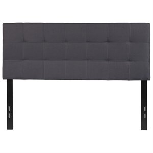 flash furniture bedford contemporary tufted panel headboard in dark gray