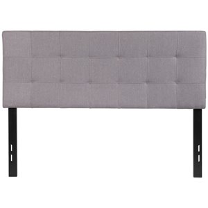 flash furniture bedford contemporary tufted panel headboard in light gray