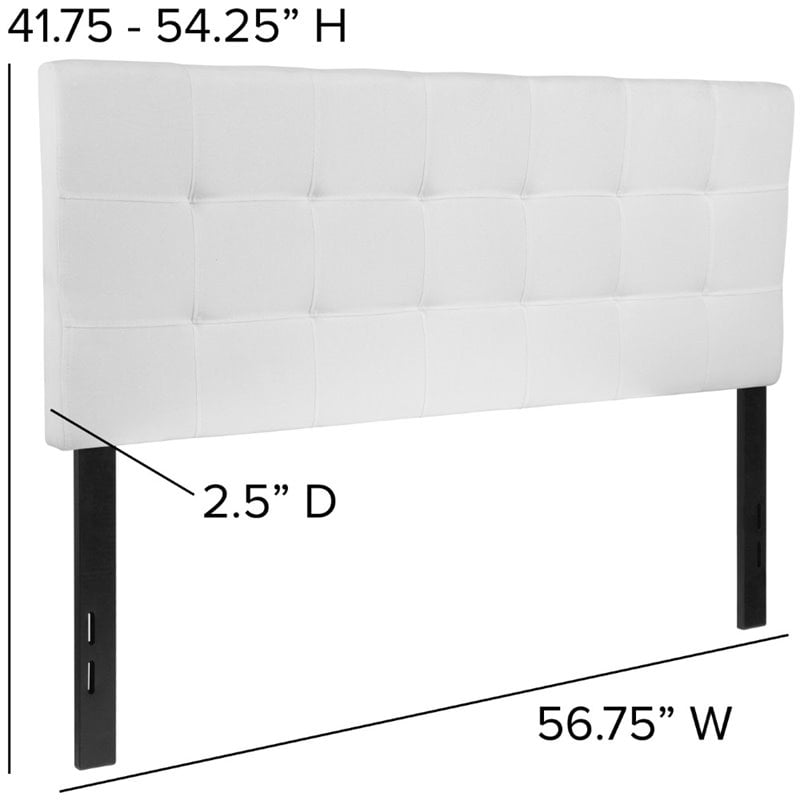 Flash Furniture Bedford Tufted Full Panel Headboard in White