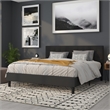 Flash Furniture Bedford King Fabric Panel Headboard in Black