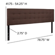 Flash Furniture Bedford King Fabric Panel Headboard in Dark Brown