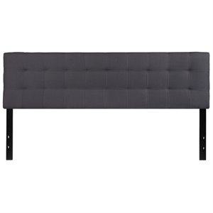 Flash Furniture Bedford King Fabric Panel Headboard in Dark Gray