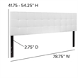 Flash Furniture Bedford King Fabric Panel Headboard in White