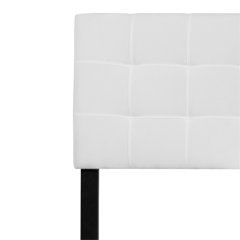 Flash Furniture Bedford King Fabric Panel Headboard in White