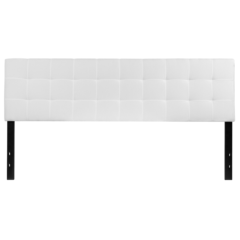 Flash Furniture Bedford King Fabric Panel Headboard in White