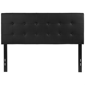 flash furniture lennox contemporary faux leather tufted twin panel headboard in black