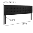 Flash Furniture Lennox Upholstered King Panel Headboard in Black