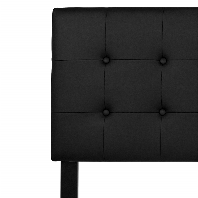 Flash Furniture Lennox Upholstered King Panel Headboard in Black