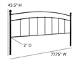 Flash Furniture Woodstock King Metal Spindle Headboard in Black