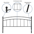 Flash Furniture Woodstock King Metal Spindle Headboard in Black
