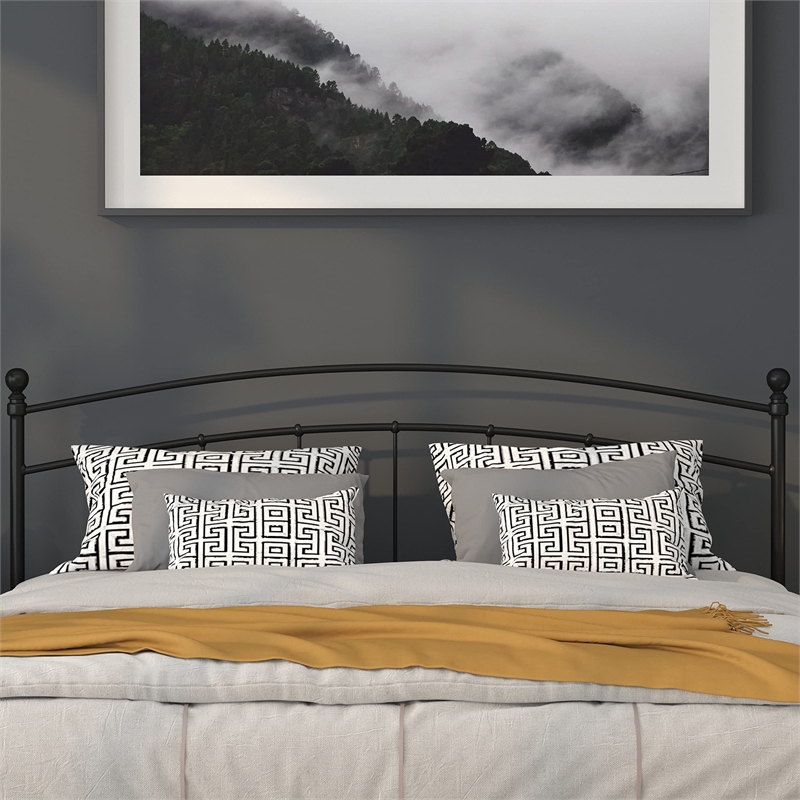 Flash Furniture Woodstock King Metal Spindle Headboard in Black