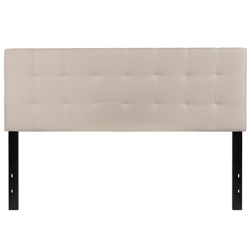 Flash Furniture Bedford Queen Fabric Panel Headboard in Beige