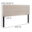 Flash Furniture Bedford Queen Fabric Panel Headboard in Beige