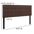 Flash Furniture Bedford Queen Fabric Panel Headboard in Dark Brown
