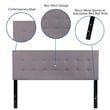 Flash Furniture Bedford Queen Fabric Panel Headboard in Light Gray