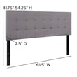 Flash Furniture Bedford Queen Fabric Panel Headboard in Light Gray