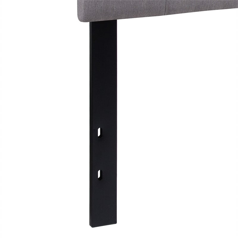 Flash Furniture Bedford Queen Fabric Panel Headboard in Light Gray
