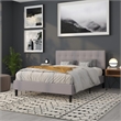 Flash Furniture Bedford Queen Fabric Panel Headboard in Light Gray