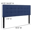 Flash Furniture Bedford Queen Fabric Panel Headboard in Navy