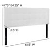 Flash Furniture Bedford Queen Fabric Panel Headboard in White